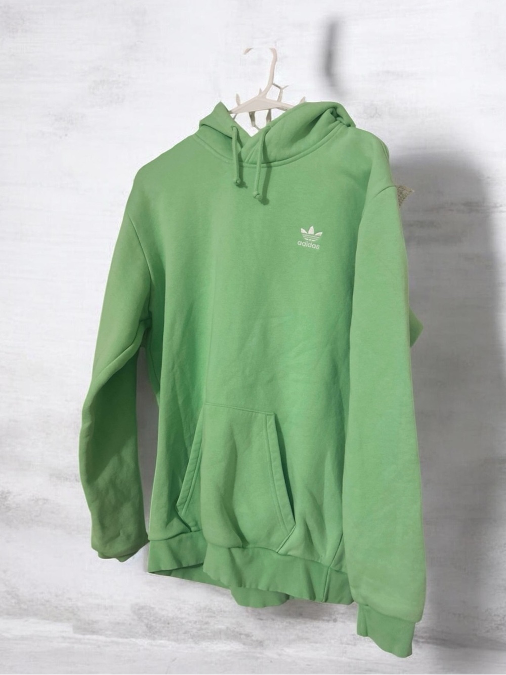 Vintage Adidas Originals Trefoil Hoodie Mint Green Medium Essentials Pullover